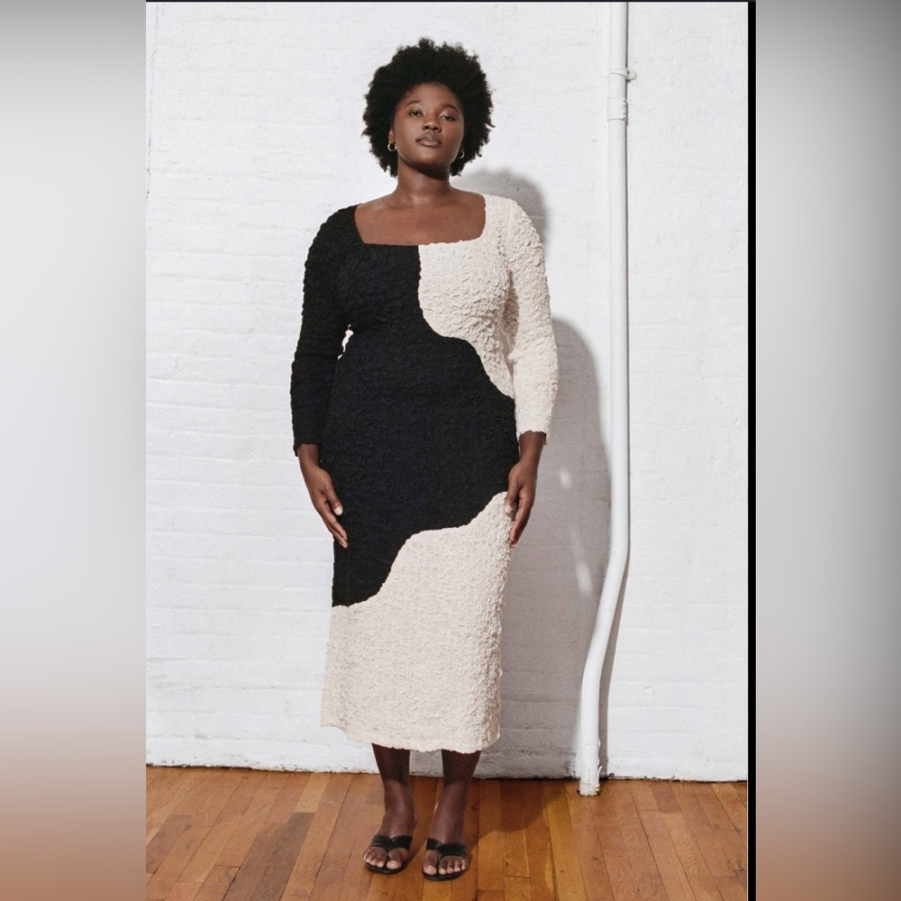 Mara Hoffman Amy Two Tone Dress Black/white- size 2x